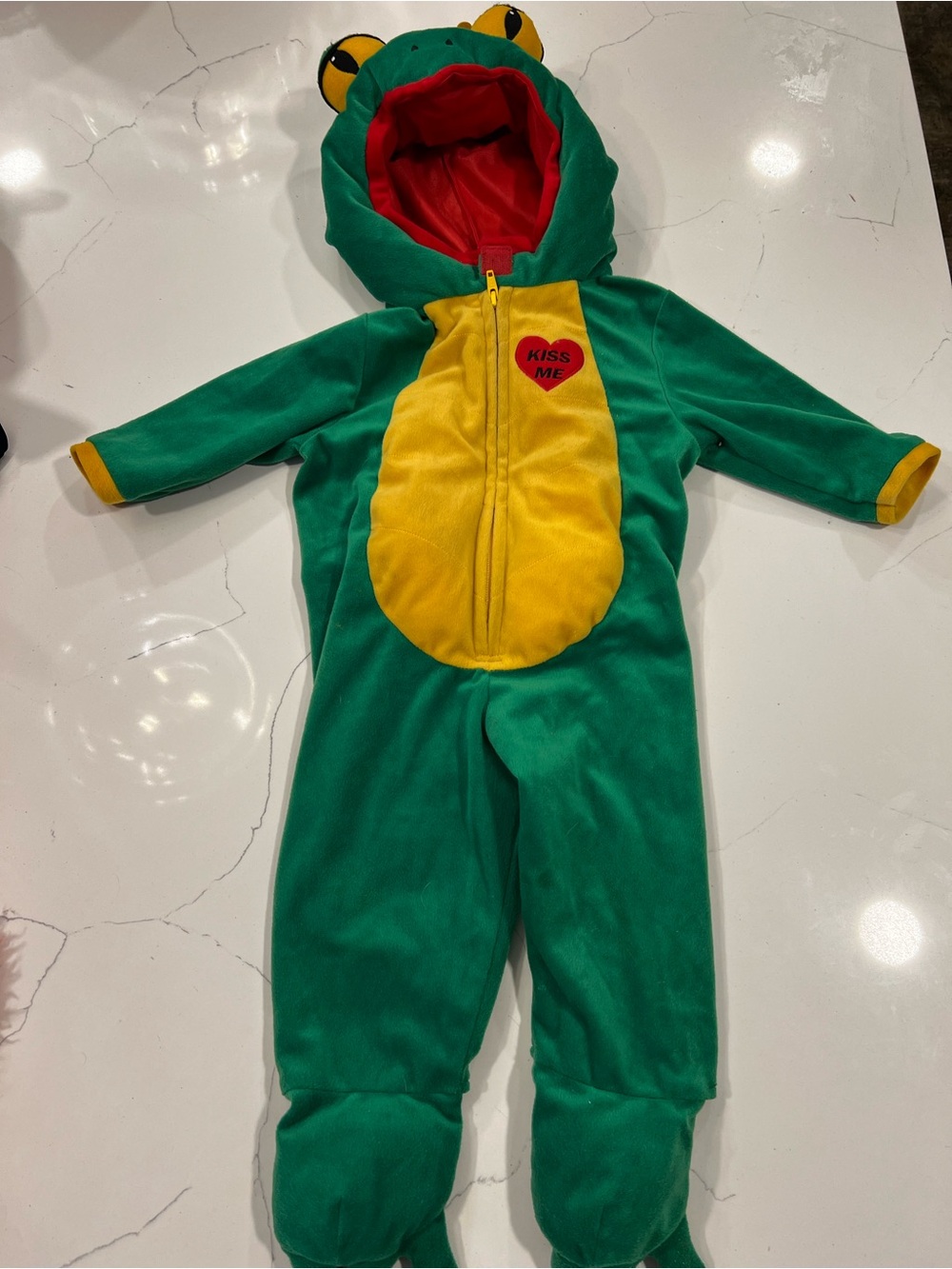 Kids Halloween Frog Costume - 'Kiss Me' Hooded Onesie